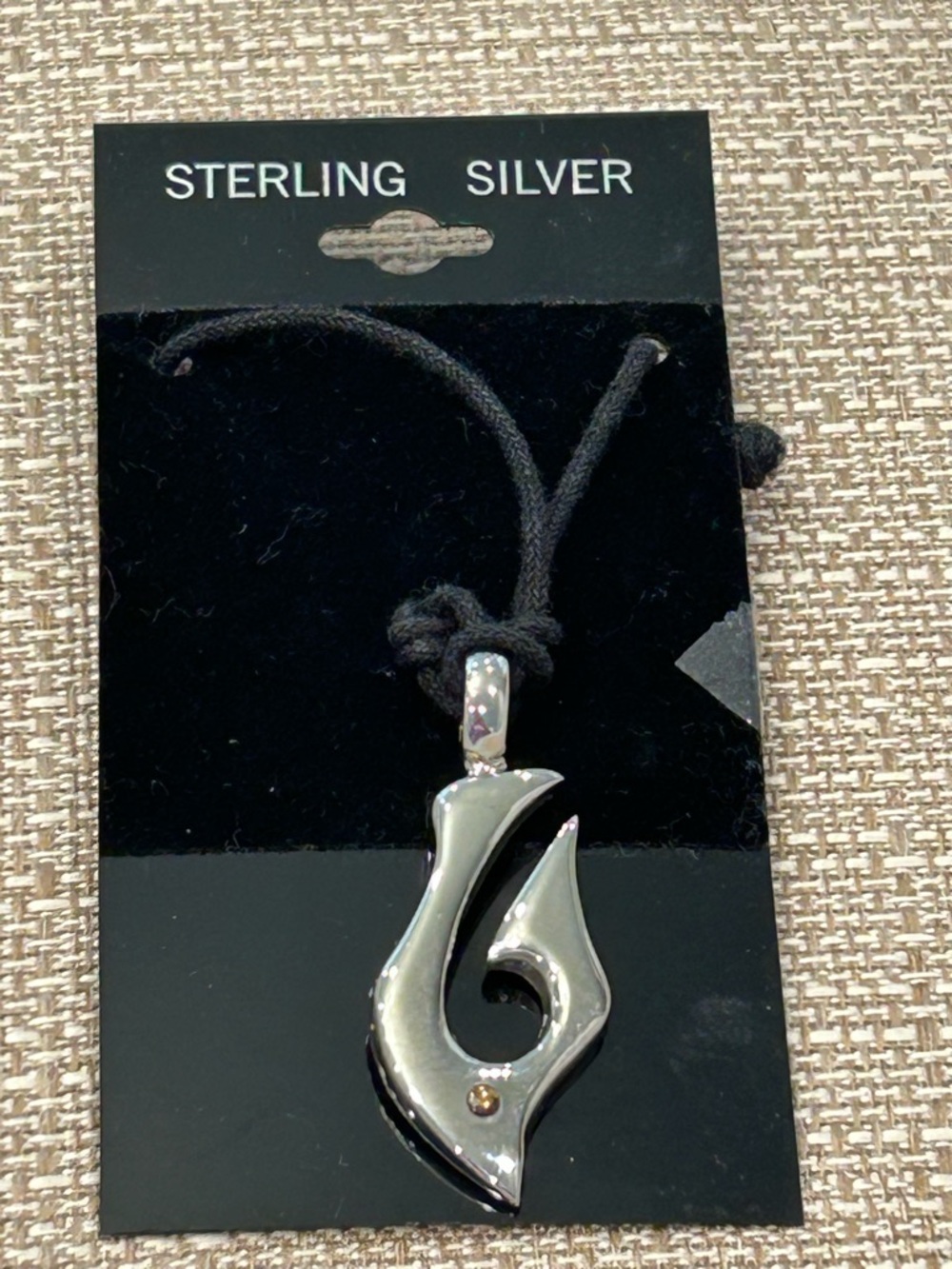Maori Inspired Tribal Fish Hook Pendant Necklace - Silver